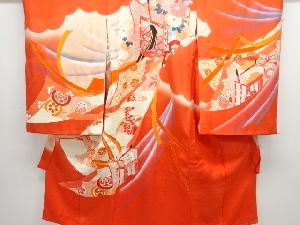 十二単・御所車模様子供着物（長襦袢・内袖付き）